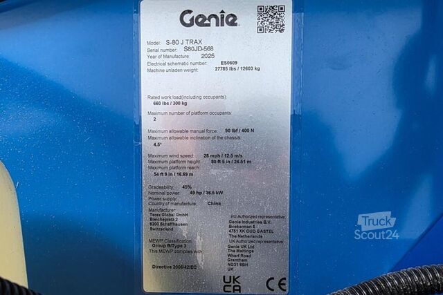 Телескопічна платформа Genie S-80J Trax Valid inspection, Diesel, 4x4 Drive, 26