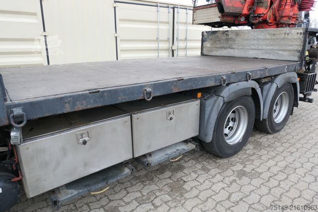 Düz kasa kamyon MAN 26.430 TGA 6x4, Palfinger 45000 ELAW, 32m, AHK
