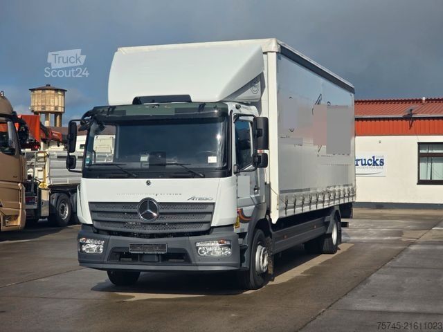 Flatbed truck with tarp MERCEDES-BENZ ATEGO 1427 * ACC * KLIMA * BÄR 1.5T LBW * REMOTE