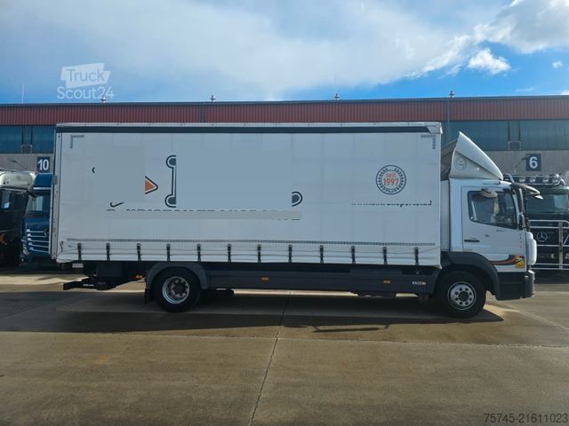 Flatbed truck with tarp MERCEDES-BENZ ATEGO 1427 * ACC * KLIMA * BÄR 1.5T LBW * REMOTE