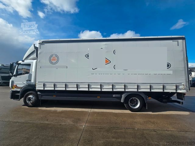 Flatbed truck with tarp MERCEDES-BENZ ATEGO 1427 * ACC * KLIMA * BÄR 1.5T LBW * REMOTE