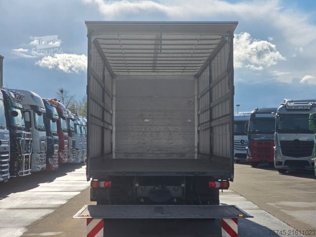 Flatbed truck with tarp MERCEDES-BENZ ATEGO 1427 * ACC * KLIMA * BÄR 1.5T LBW * REMOTE