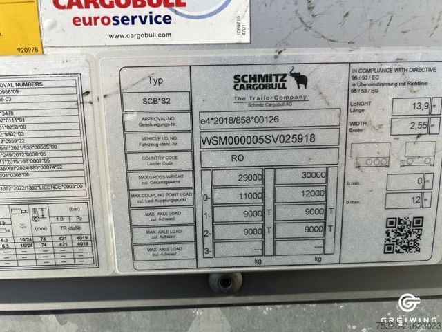 Box semitrailer SCHMITZ CARGOBULL Trockenfracht Standard