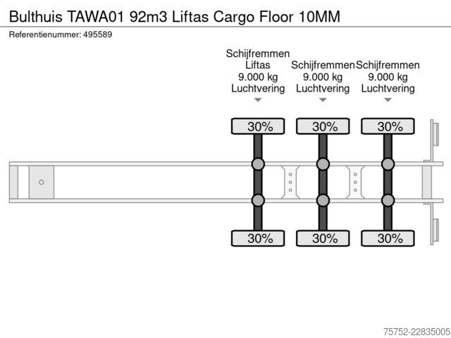Judančios grindys Bulthuis TAWA01 92m3 Liftas Cargo Floor 10MM