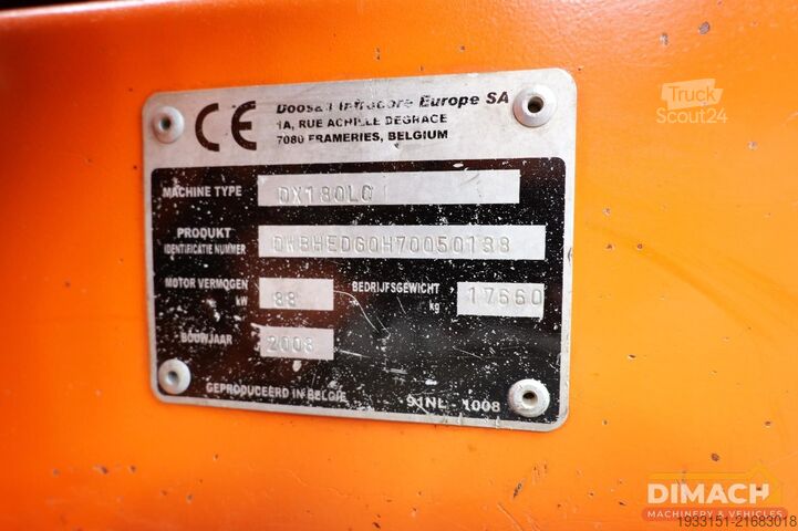 Bagger Doosan DX 180 LC produceert in Belgie - monogiek - 6 c...