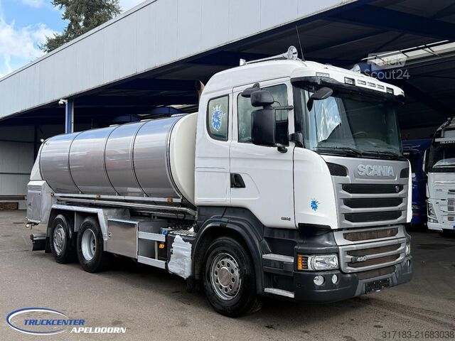 Camion-citerne Scania R490 RVS tank, Euro 6, Stuuras, Retarder