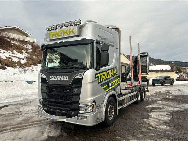 Log transporter Scania R650 6x4 Timber truck w/ Epsilon M110L. WATCH VIDE