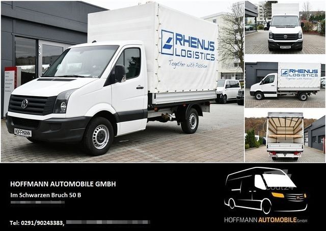 Curtain sider van VOLKSWAGEN Crafter Pritsche Plane 35 mittel L2 Kamera Klima