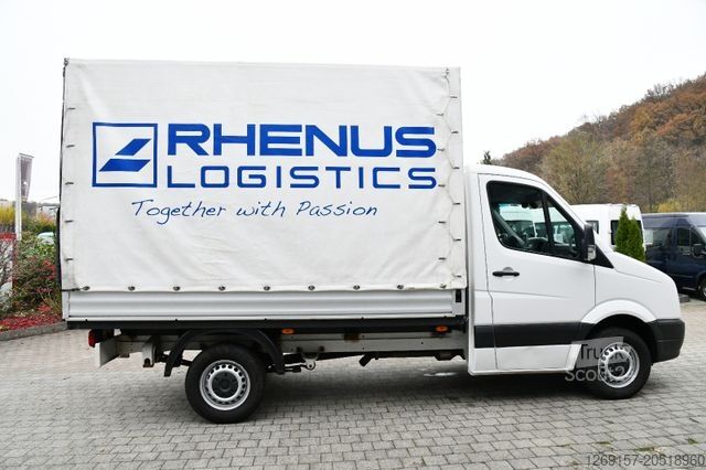 Curtain sider van VOLKSWAGEN Crafter Pritsche Plane 35 mittel L2 Kamera Klima