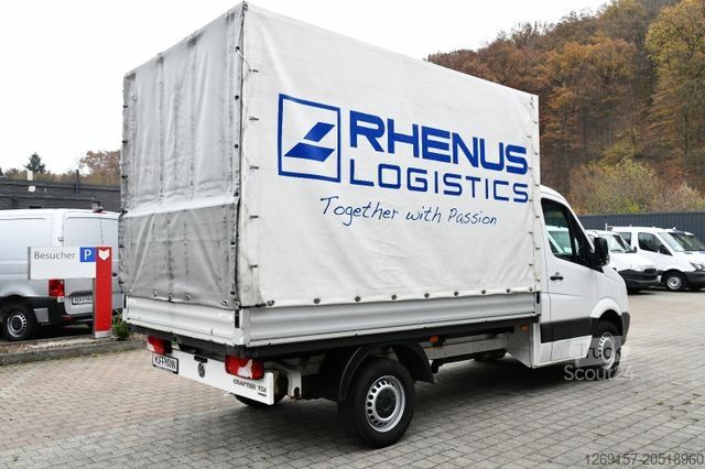 Curtain sider van VOLKSWAGEN Crafter Pritsche Plane 35 mittel L2 Kamera Klima