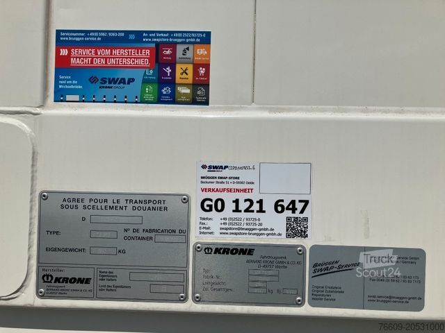 Kėbulas keičiamas priekaba KRONE Wechselbrücke Koffer