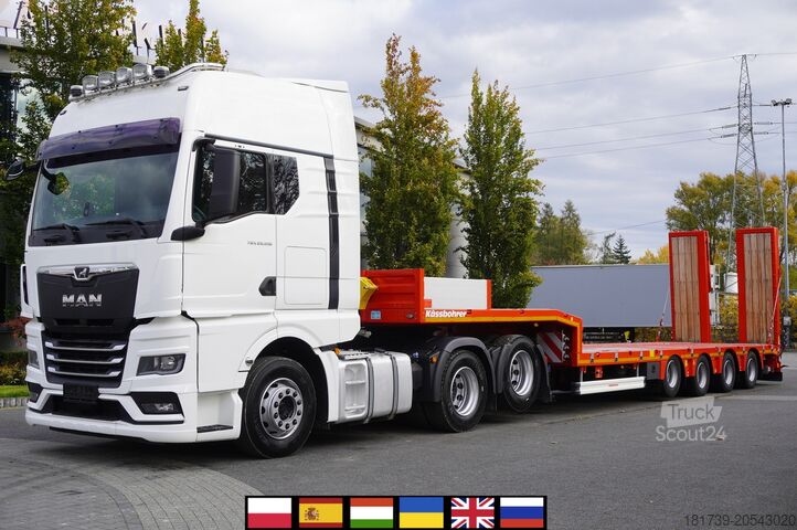 Tracteur & nouvelle remorque surbaissée MAN TGX 28.510 6×2 / BRAND-NEW Kässbohrer LB