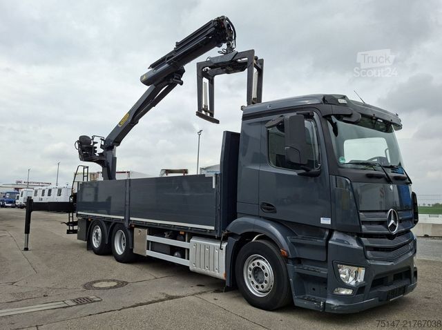 Lastebil med plan MERCEDES-BENZ 2545 L 6x2*4 Antos Kran PK 22.001L TEC Funk AHK