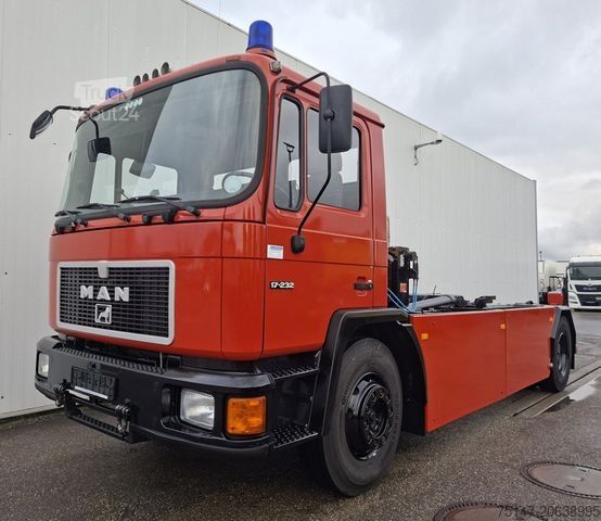 Camion benne à bras amovible MAN 17.232 FK F90 Abrollkipper Meiller ex-Feuerwehr