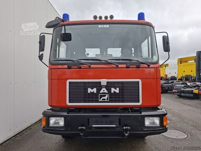 Camion benne à bras amovible MAN 17.232 FK F90 Abrollkipper Meiller ex-Feuerwehr