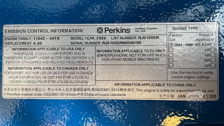 σκύρα FG Wilson P110-3 - 110 kVA Open Genset - DPX-16008-O
