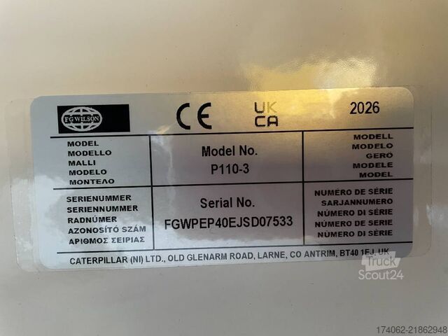 Agregado FG Wilson P110-3 - 110 kVA Open Genset - DPX-16008-O