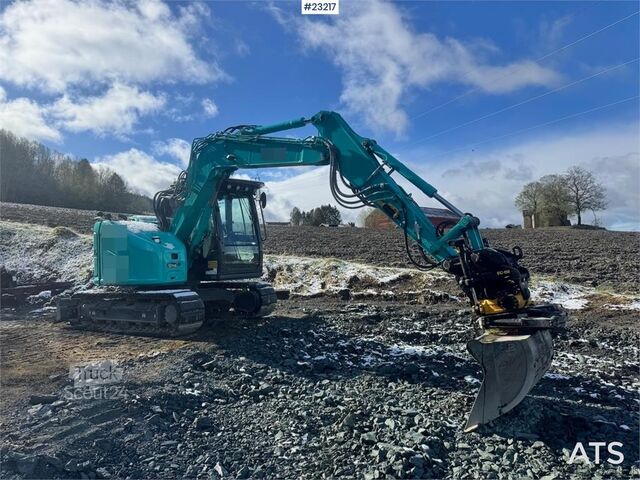 ķēžu ekskavators Kobelco SK75SR-7 excavator with rototilt, grab and 3 bucke