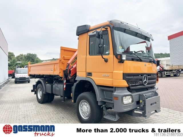 Kipper LKW Mercedes-Benz Actros 1832 AK 4x4, Winterdienstaustattung, Kran