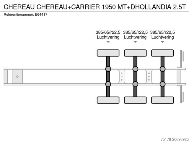 Kühl-/Tiefkühltransport CHEREAU CHEREAU+CARRIER 1950 MT+DHOLLANDIA 2.5T