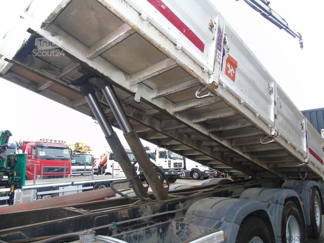 Camion-benne avec grue MAN TGS 35.440 + PALFINGER PK23.001eh + 8x4 + tride...