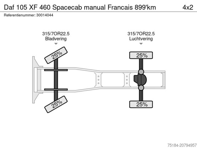 Standard-SZM Daf 105 XF 460 Spacecab manual Francais  899'km
