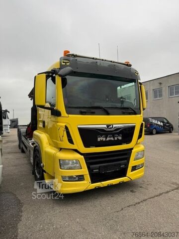 Billenő teherautó MAN TGS 26.500 6X2, PALFINGER-ABROLLKIPPER MIT KRAN, LENK-LIFTACHSE, EURO 6