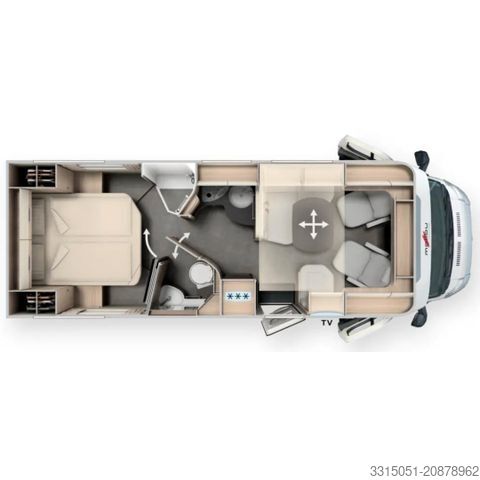 Polintegriran avtodom MALIBU T 500 RB QB MJ25+ACC+Markise+Backo.+Kaffeem.