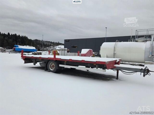 Plattformanhänger  Krukenmeier single-axle flatbed trailer with side