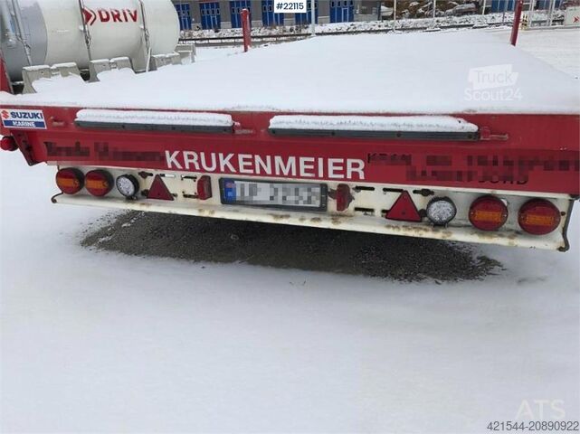 Plattformanhänger  Krukenmeier single-axle flatbed trailer with side