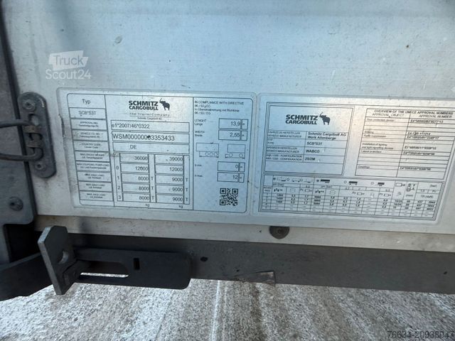 Otevřený návěs s plachtou SCHMITZ CARGOBULL SCB S3 MEGA 2xLift 435/50R19,5 1A Zustand