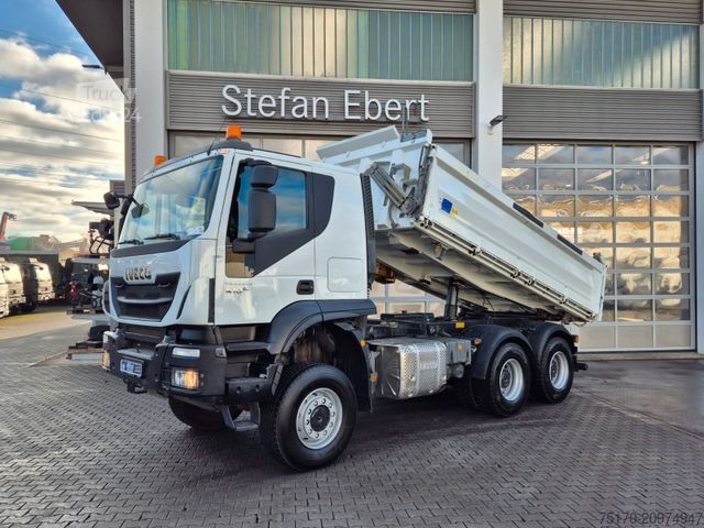 Trijų pusių savivartis sunkvežimis IVECO Trakker AT260TW41 6x6 Meiller Kipper Bett AHK