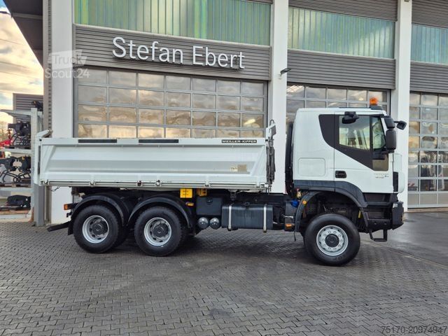 Trijų pusių savivartis sunkvežimis IVECO Trakker AT260TW41 6x6 Meiller Kipper Bett AHK