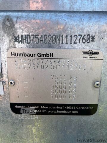 Plate-forme élévatrice sur camion HUMBAUR Dreiseitenkipper HTK 754020
