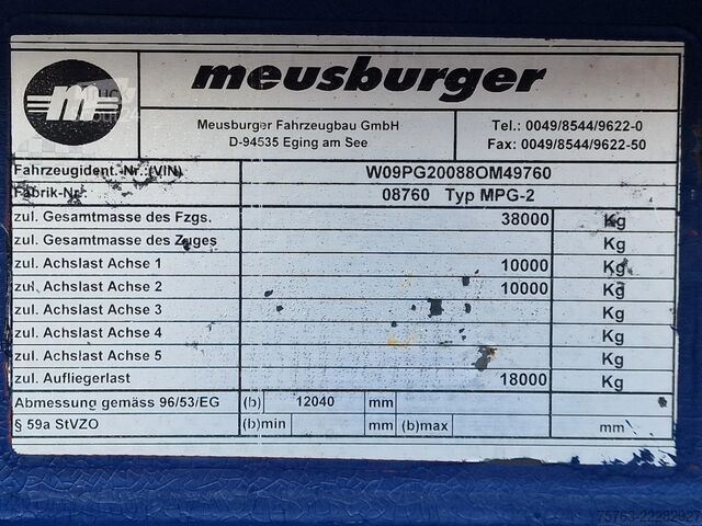 Tieflader Meusburger MPG-2 Lowloader / Tieflader - 2x steering axle ...