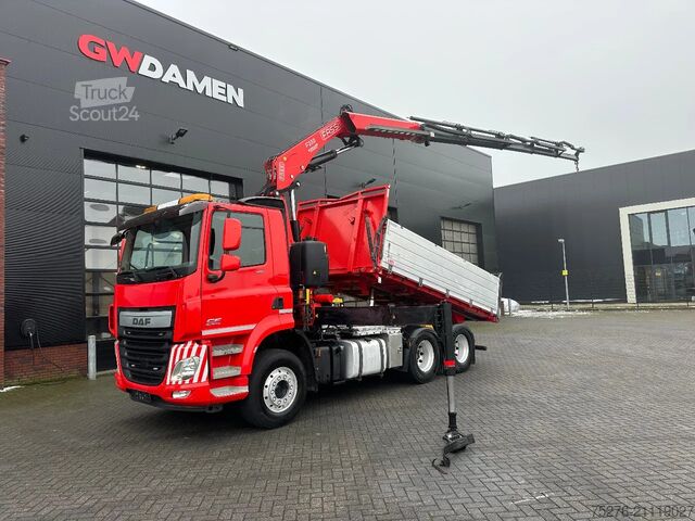 3-sidig tipp DAF CF 460 6x4 Tipper / Tractor unit + Fassi F235 E...