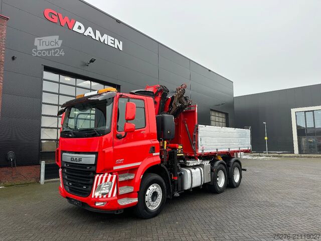 3-sidig tipp DAF CF 460 6x4 Tipper / Tractor unit + Fassi F235 E...