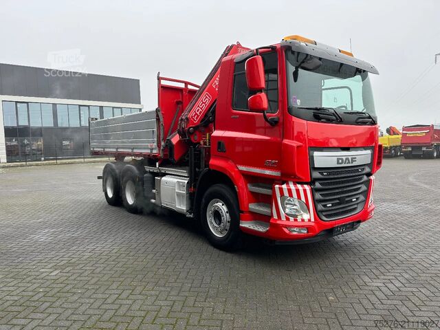 3-sidig tipp DAF CF 460 6x4 Tipper / Tractor unit + Fassi F235 E...