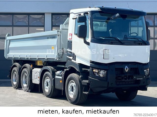 Tristrani prekucnik RENAULT C 480 8x4 Meiller Bordmatik, mietkaufen