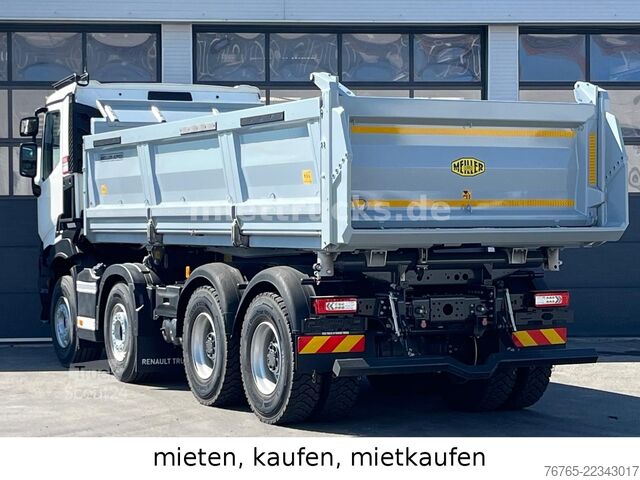 Tristrani prekucnik RENAULT C 480 8x4 Meiller Bordmatik, mietkaufen