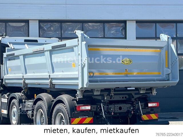 Tristrani prekucnik RENAULT C 480 8x4 Meiller Bordmatik, mietkaufen