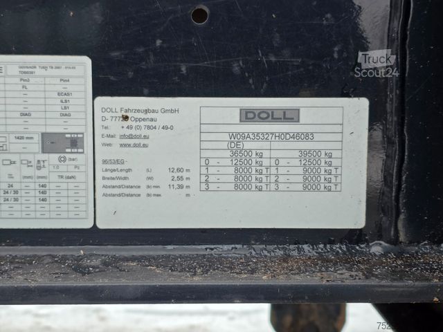 Semirremolque de troncos DOLL H3S-12 / 2 Liftachsen / Alu-Felgen