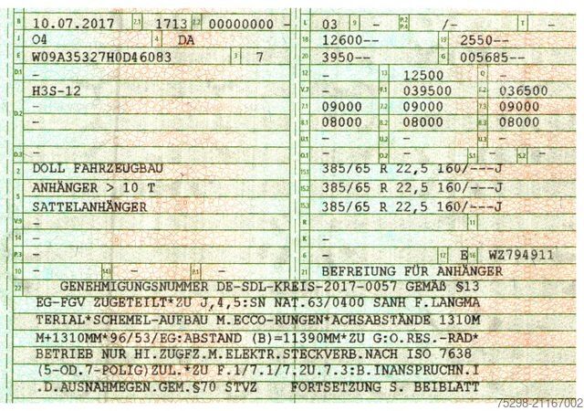 Semirremolque de troncos DOLL H3S-12 / 2 Liftachsen / Alu-Felgen