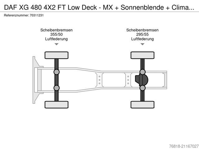 Trattore stradale volumetrico DAF XG 480 4X2 FT Low Deck - MX + Sonnenblende + Cli