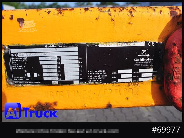 Низкорамный полуприцеп GOLDHOFER STN-3L-37, Tele Tieflader, Lenkachse,