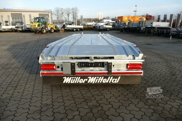 Lågbyggd trailer MÜLLER-MITTELTAL 18t. Kombi, Abroller Absetzer Tieflader, Parabel
