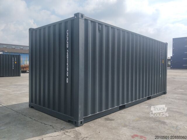 Container de transport maritim 20 Fuß ONEWAY Seecontainer Container Lagercontainer 6 Meter GRAU RAL7016 NEU