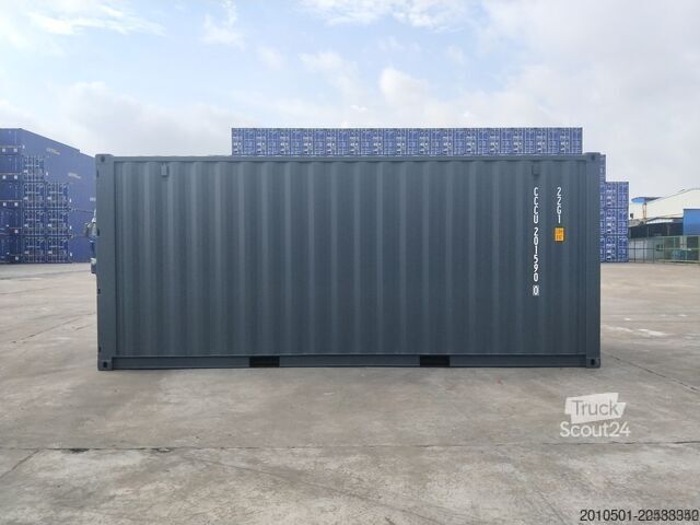 Container de transport maritim 20 Fuß ONEWAY Seecontainer Container Lagercontainer 6 Meter GRAU RAL7016 NEU