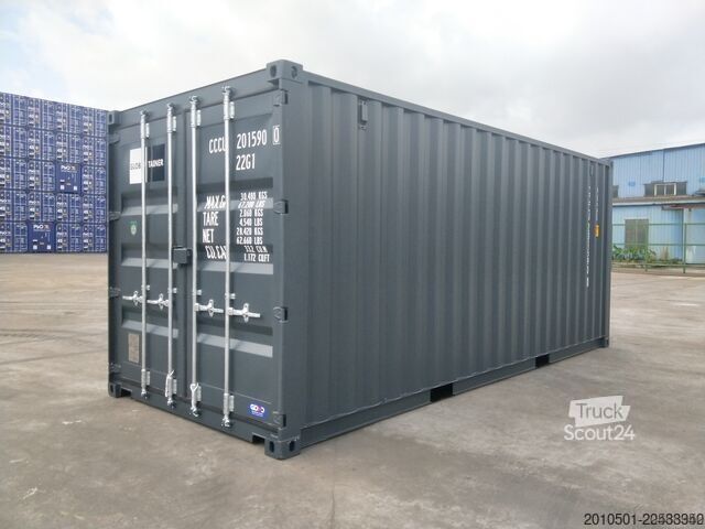 Container de transport maritim 20 Fuß ONEWAY Seecontainer Container Lagercontainer 6 Meter GRAU RAL7016 NEU