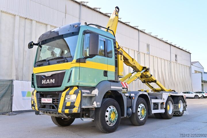 Камион с кука за контейнери MAN TGS35.400  E6 8x4 Pritarder Hiab Alu Felgen
